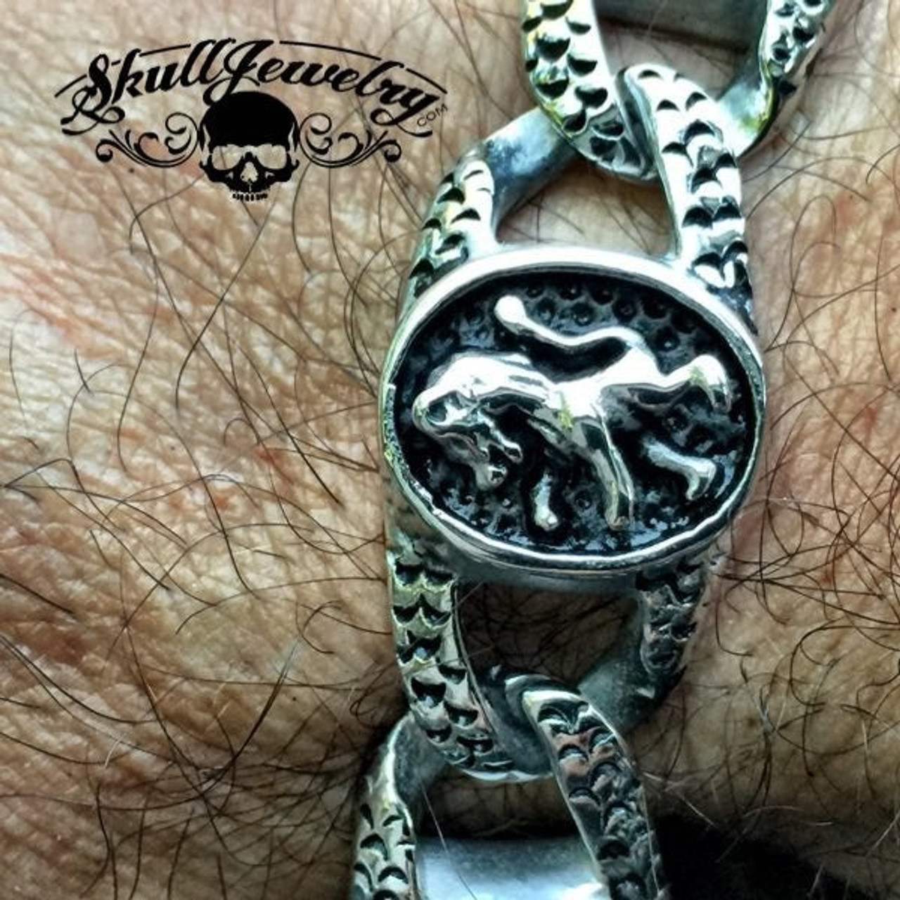 Mens Stainless Steel Double Franco Link Lion Head Chain Bracelet -  Walmart.com